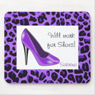 Mousepad Tapete do rato roxo do salto alto