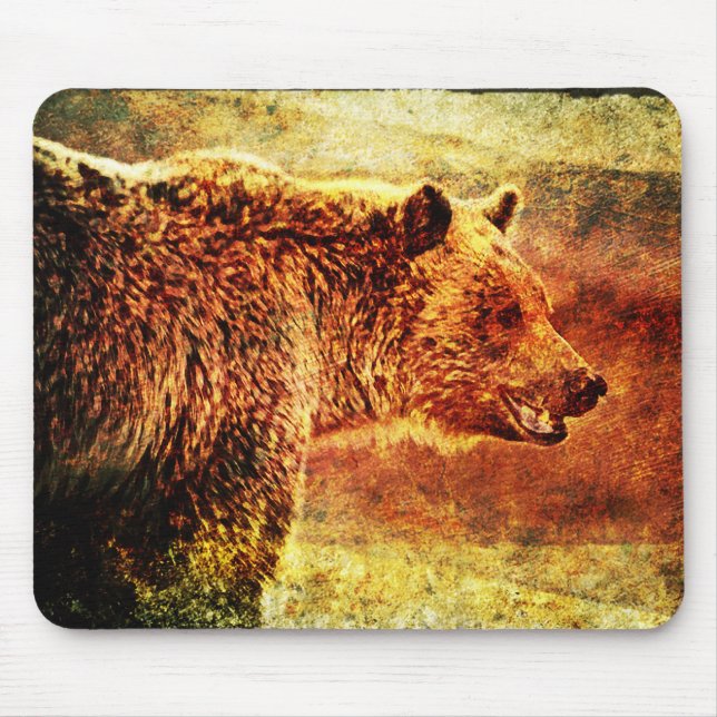 Mousepad Tapete do rato rústico da arte do urso de urso (Frente)