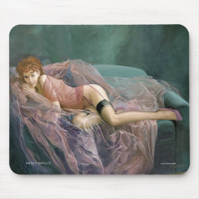 Mousepad Tapete do rato "SHELLY" DOCE da menina do Pinup (Frente)