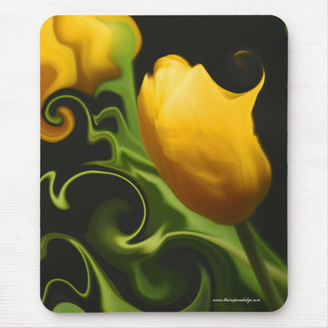Mousepad Tapete do rato surreal da natureza amarela (Frente)