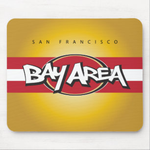 Mousepad Tapete do rato vermelho & Dourado da área da baí