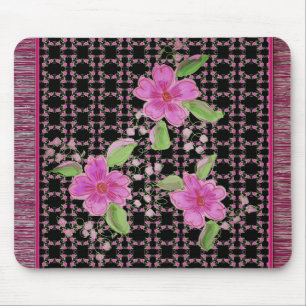 Mousepad Tapete Mágico Rosa e Borgonha Designer