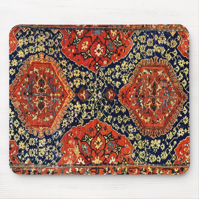 Mousepad tapete oriental em azul&laranja (Frente)
