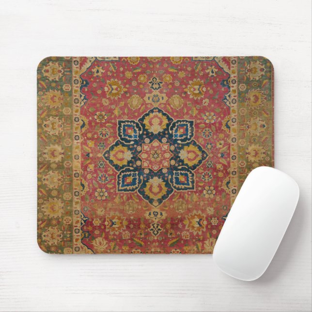 Mousepad Tapete Persa Asiático Kashan em Ouro Vermelho (Com mouse)