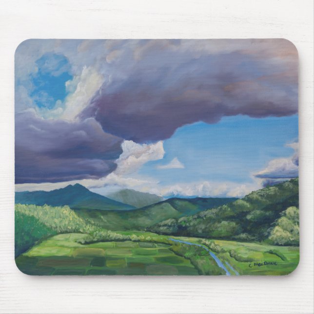 Mousepad Taro Fields Hanalei Hawaii Oil Painting (Frente)