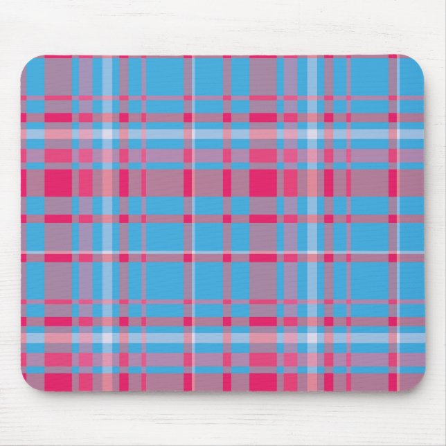 Mousepad Tartan azul e vermelho (Frente)