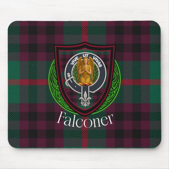 Mousepad Tartan e Brasão do Clã Escocês Falconer (Frente)