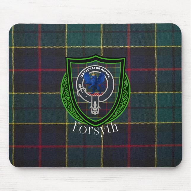 Mousepad Tartan e Brasão do Clã Escocês Forsyth (Frente)