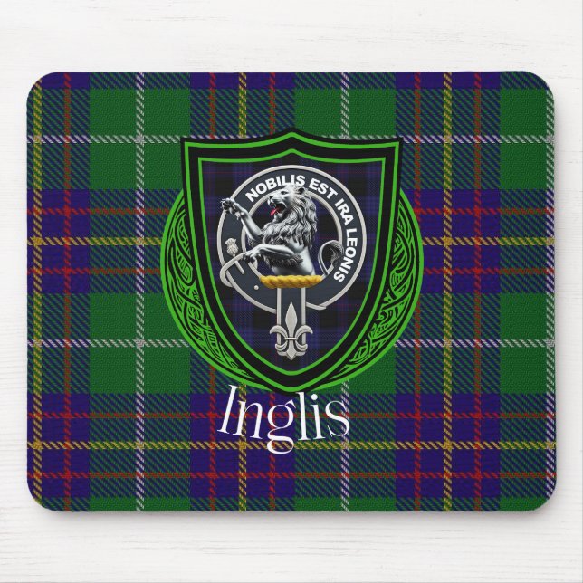 Mousepad Tartan e Brasão do Clã Escocês Inglis (Frente)