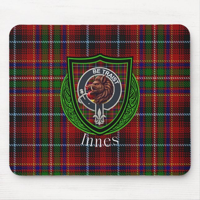 Mousepad Tartan e Brasão do Clã Escocês Innes (Frente)