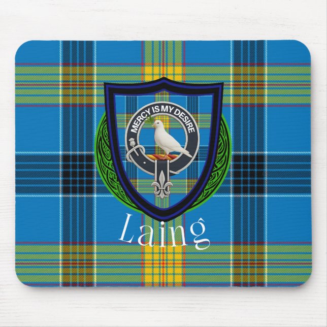 Mousepad Tartan e Brasão do Clã Escocês Laing (Frente)