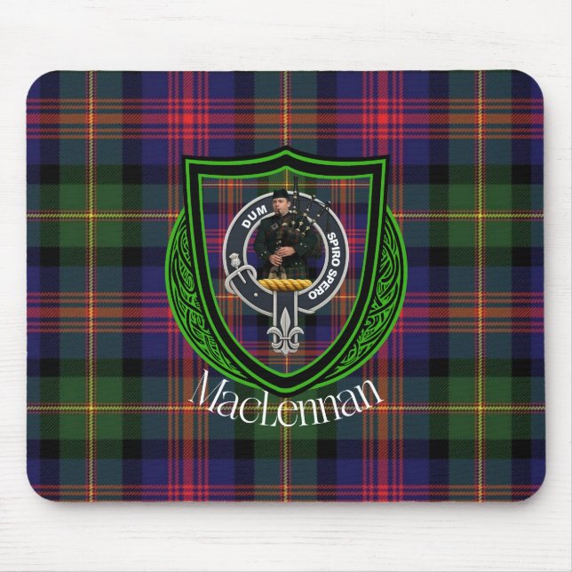 Mousepad Tartan e Brasão do Clã Escocês MacLennan (Frente)