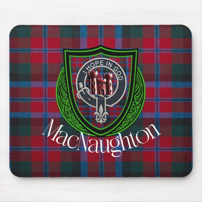 Mousepad Tartan e Brasão do Clã Escocês MacNaughton (Frente)