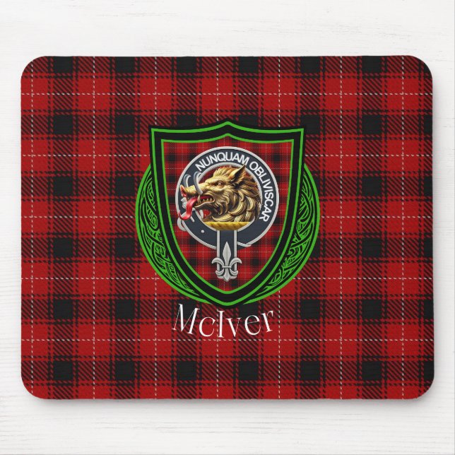Mousepad Tartan e Brasão do Clã Escocês McIver (Frente)