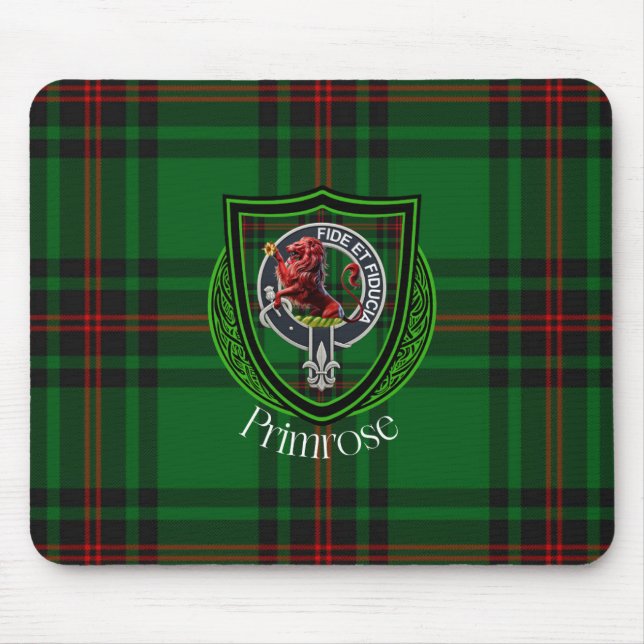 Mousepad Tartan e Brasão do Clã Escocês Primrose (Frente)