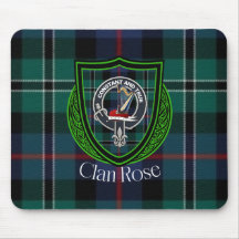 Tartan e Brasão do Clã Escocês Rose 