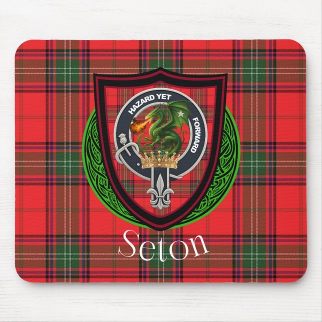 Mousepad Tartan e Brasão do Clã Escocês Seton  (Frente)
