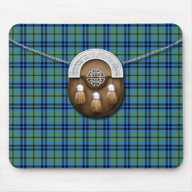 Mousepad Tartan e Sporran de Marshall do clã (Frente)