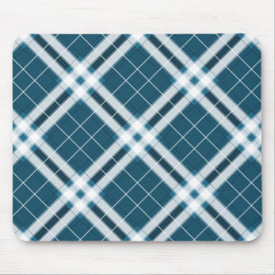 Mousepad Tartan em azul e branco