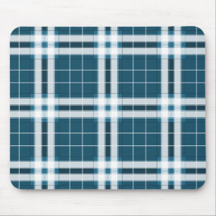 Mousepad Tartan em azul e branco