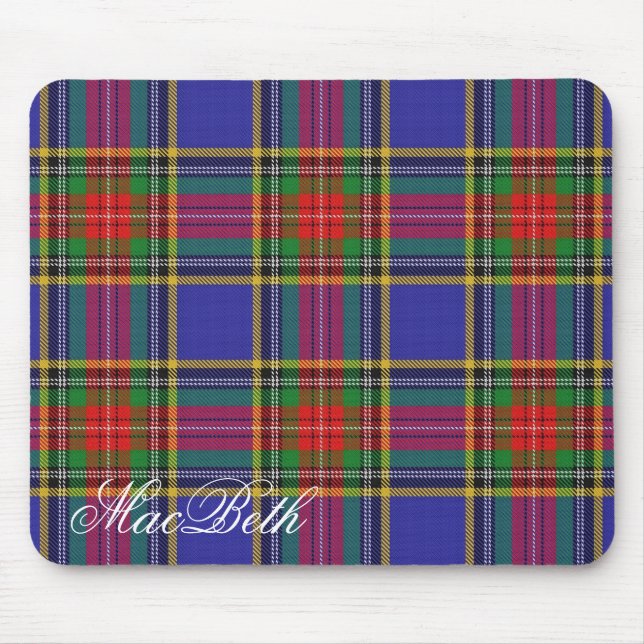 Mousepad Tartan escocês majestoso de Macbeth do clã (Frente)