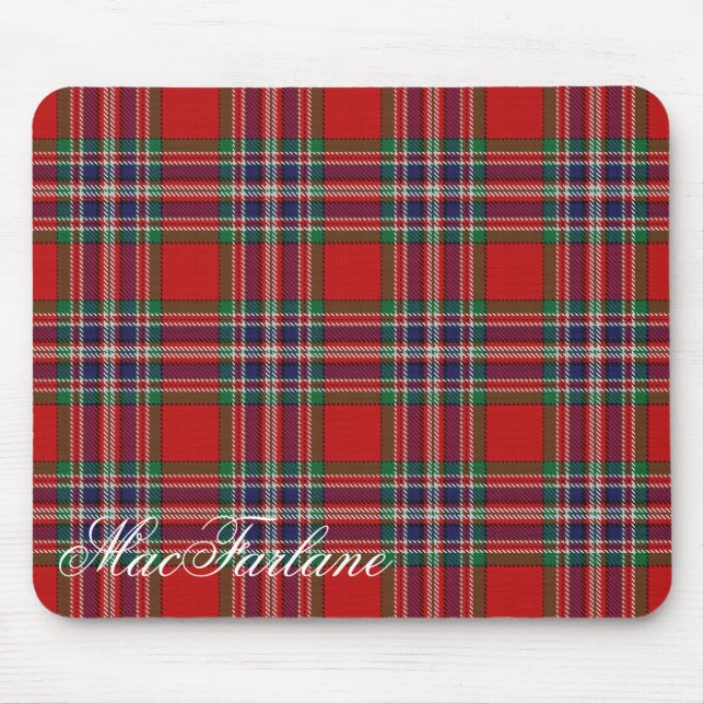 Mousepad Tartan escocês majestoso de MacFarlane do clã (Frente)