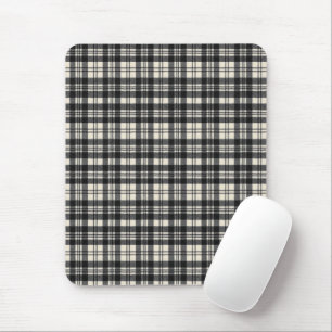 Mousepad Tartan Escocês Original Preto e Branco Scott