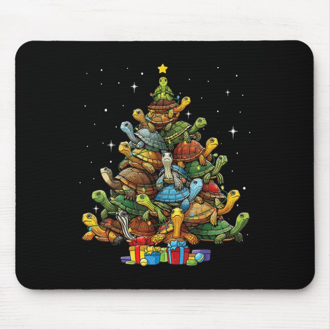 Mousepad Tartaruga Árvore de Natal Árvore Adorável Tartarug (Frente)