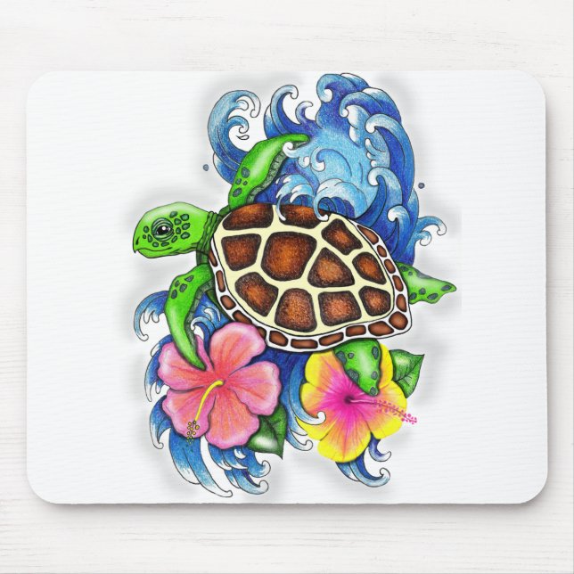 Mousepad Tartaruga de mar tropical (Frente)