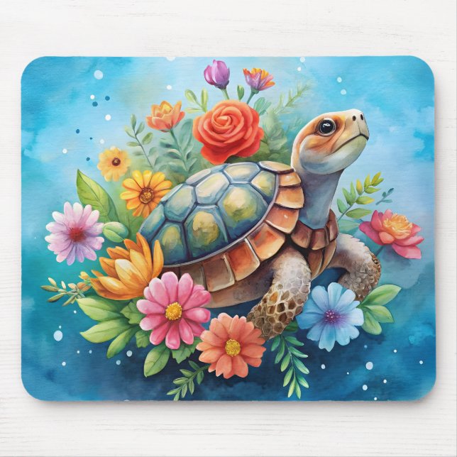 Mousepad Tartaruga Floral (Frente)