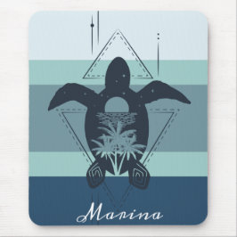 Mousepad Tartaruga Geométrica Moderna Personalizada
