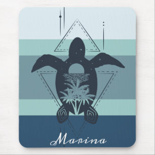 Mousepad Tartaruga Geométrica Moderna Personalizada