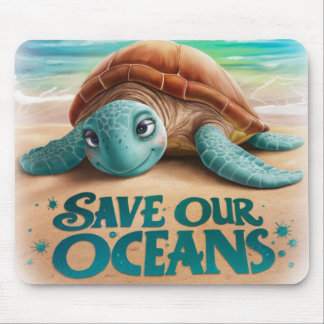 Mousepad Tartaruga Marinha Amiga Salve nossos Oceanos
