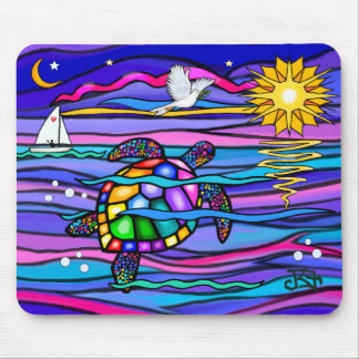 Mousepad Tartaruga marinha (azul / rosa)