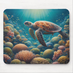 Mousepad Tartaruga marinha e coral