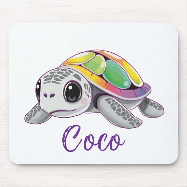 Mousepad Tartaruga Marinha Explosão de Cor (Frente)