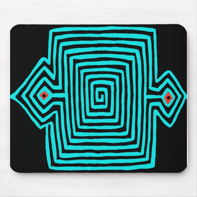 Mousepad Tartaruga Mola do Panamá - Preto Azul (Frente)