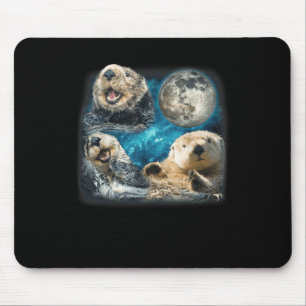 Mousepad Tartarugas De Mar Engraçadas Com O Animal Da Lua P