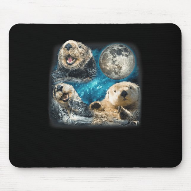 Mousepad Tartarugas De Mar Engraçadas Com O Animal Da Lua P (Frente)