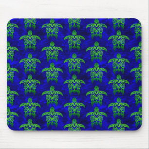 Mousepad Tartarugas do Mar Verde Tribais do Oceano Azul