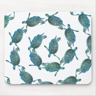 Mousepad Tartarugas Marinhas Azul Esverdeado Oceano Praia E