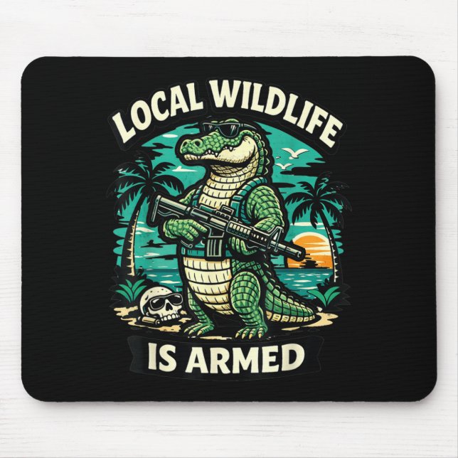 Mousepad Tático Tropical Jacaré da Flórida Vida Selvagem Lo (Frente)