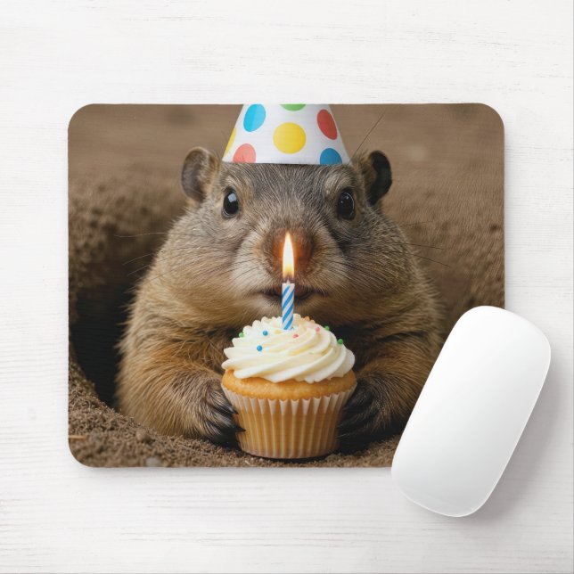 Mousepad Tatu-bola Com um Bolo de Aniversário (Com mouse)
