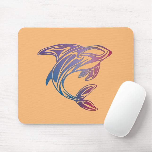 Mousepad Tatuagem de Baleia Orca Roxa (Com mouse)