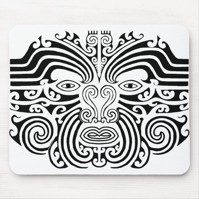 Mousepad Tatuagem maori - preto e branco (Frente)