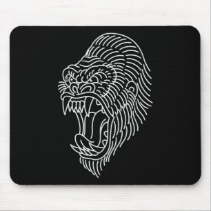 Mousepad Tatuagem na cabeça do gorila tradicional americano