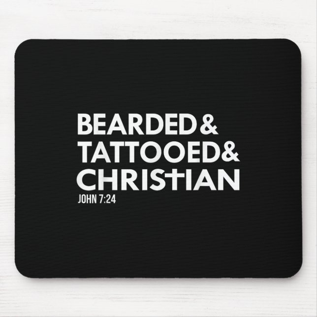 Mousepad Tatuagens De Barba Engraçada Cristã (Frente)