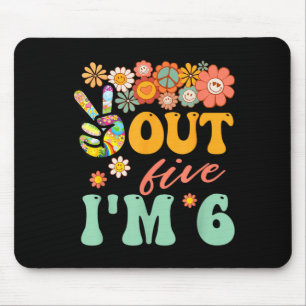 Mousepad Tchau paz cinco 6 demais 6º feliz aniversário meni
