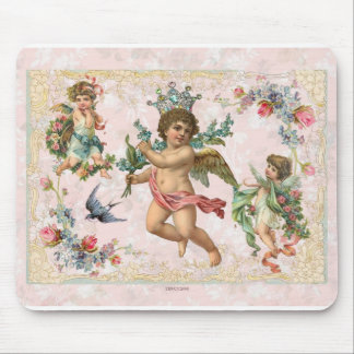 Mousepad Tcherubs & angels Rosas vitorianos Mouse cor-de-ro