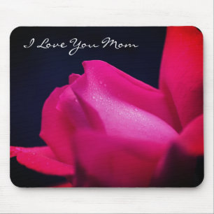 Mousepad Te Amo Mãe Red Rosebud Fllower 